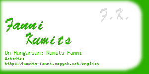 fanni kumits business card